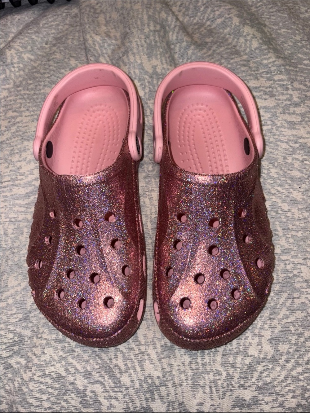 Crocs new style sparkle Glitter Clog PINK Women's size 8 men’s 6